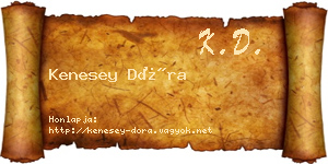 Kenesey Dóra névjegykártya